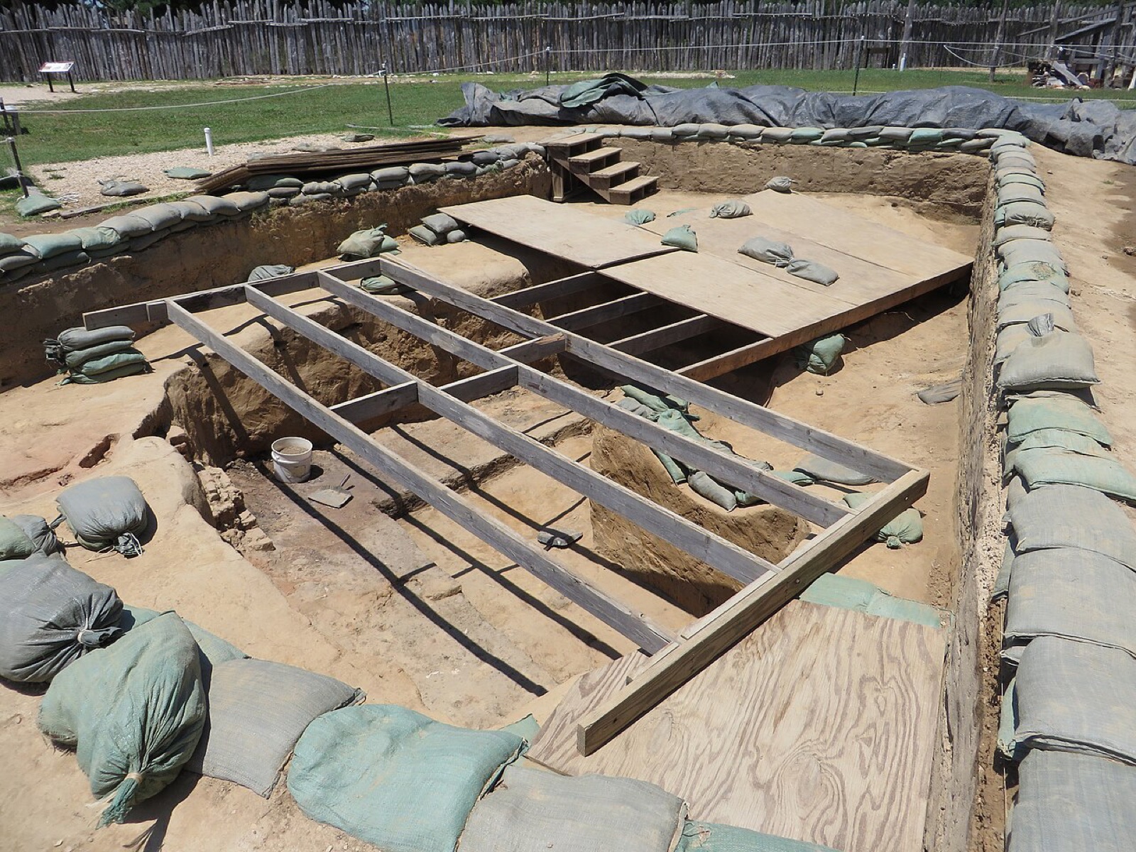 Excavated foundations at the site of James Fort, Historic Jamestowne, Virginia