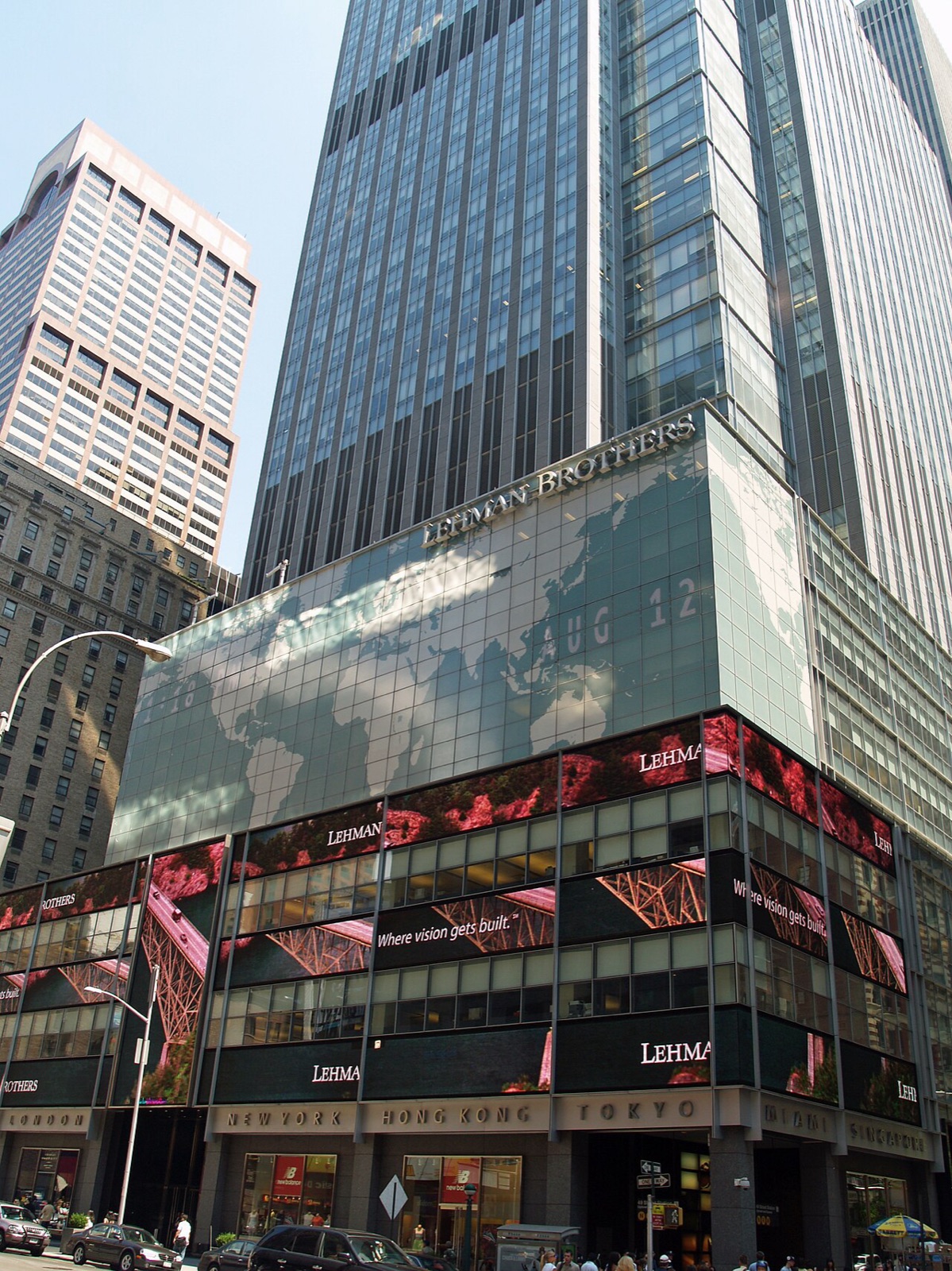Lehman Brothers headquarters at 745 Seventh Avenue, New York, in the summer before its collapse