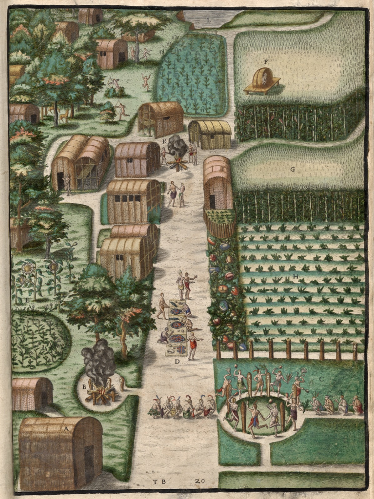 Theodor de Bry’s engraving of Secoton, 1590